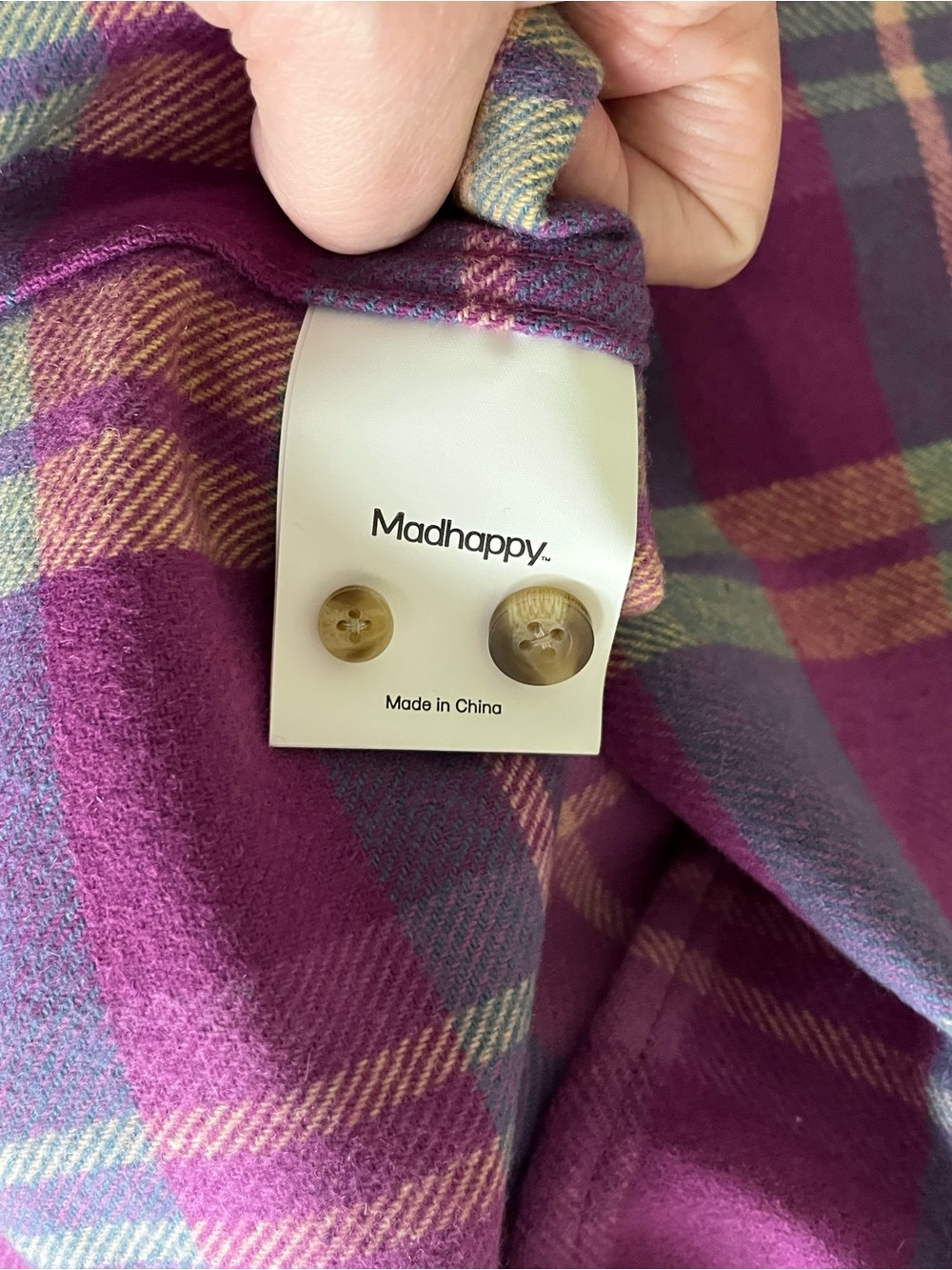 NWT Madhappy Wool Purple Plaid Buttondown Shirt Size Large (May Fit Up To XXL) - Picture 9 of 12